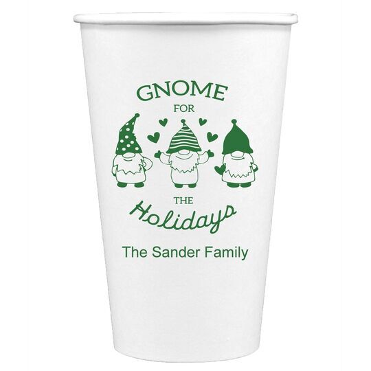 Gnome For The Holidays Paper Coffee Cups
